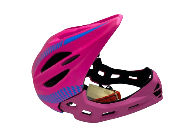 Casco Full Face Rosa con Azul