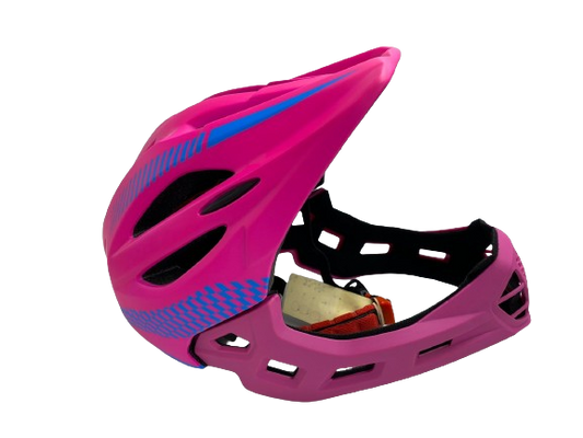 Casco Full Face Rosa con Azul